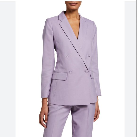 CLUB MONACO Women's Double-Breasted Wool Blazer Size 4 - Purple/Violet NWT $329 - Picture 2 of 4